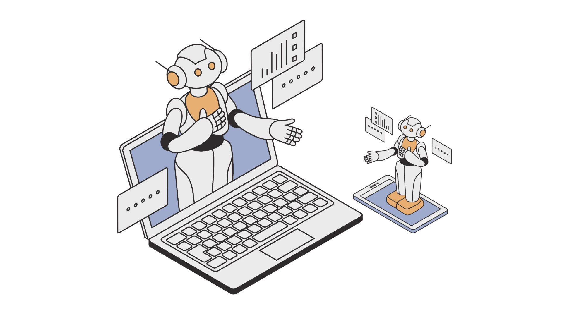 AI generating text combined with human editor refining SEO blog content
